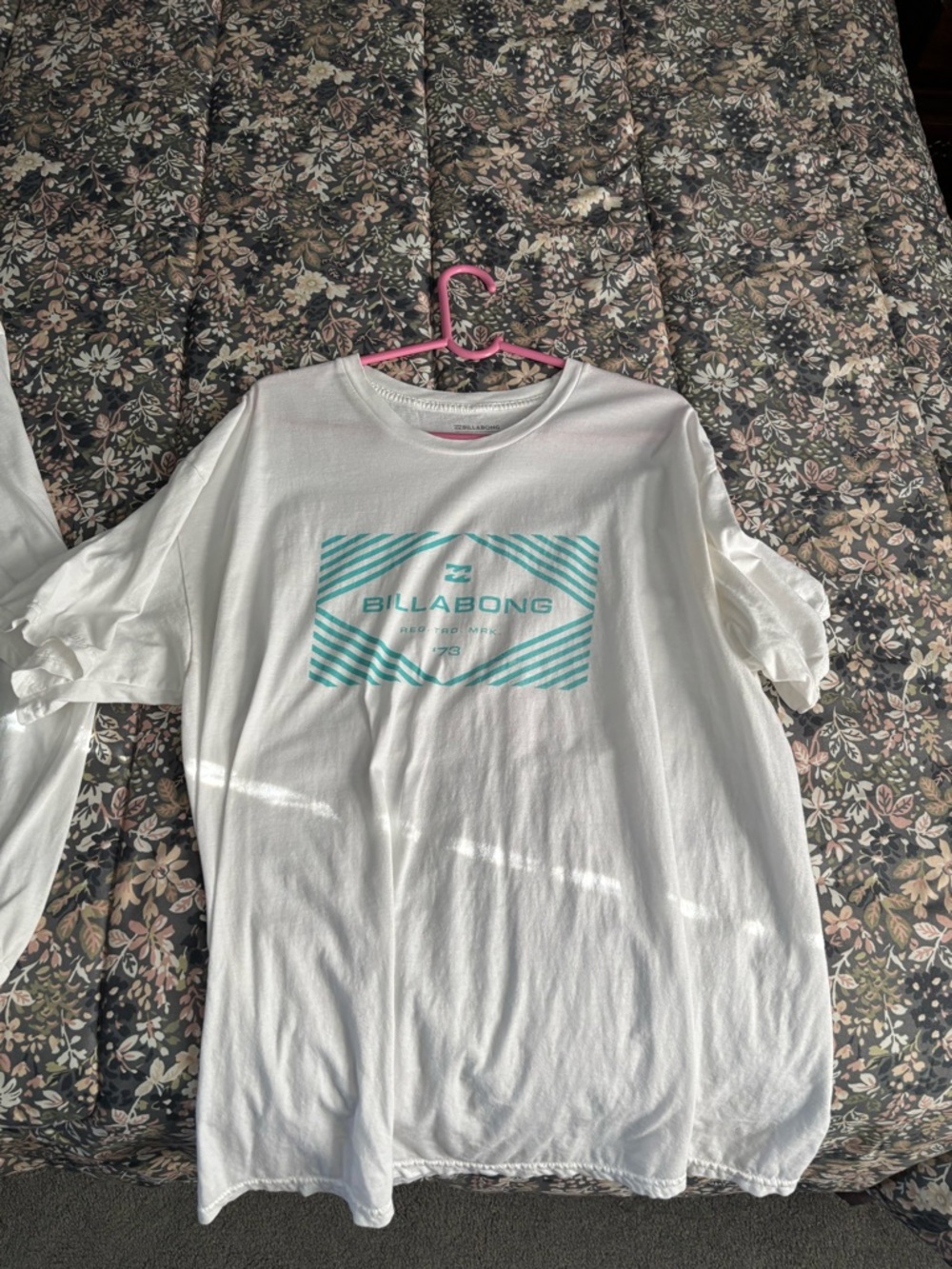 Billabong White Tee with Teal Graphic Logo